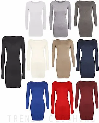 £3.50 • Buy Womens Long Sleeve Bodycon Short Mini Dress Womens Top