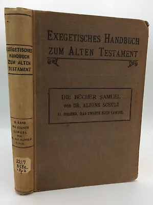 DIE BUCHER SAMUEL By Alfons Schulz - 1920 - Vintage German Biblical • $22.50