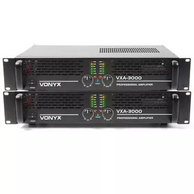 2x Vonyx VXA-3000 II Professional Party DJ Amplifiers 19  Rack Mount Amp 3000W • £509