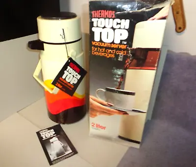 Vintage MOD Thermos Vacuum Air Pot Touch Top 1970s Coffee Water DISPENSER 2QT • $19.99
