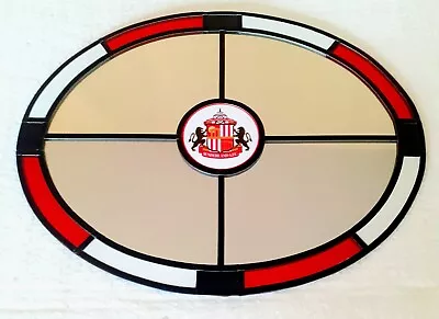 Sunderland F.C. Mirror. 15  X 12 . Oval  *New* Ideal Gift For Sunderland Fan • £38.95