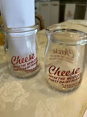 Vintage 10 Oz Glass Cheese Jar  Lot Of 2.  • $15