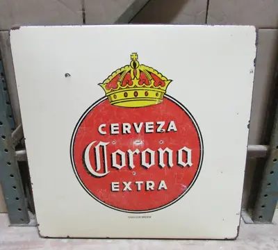 Corona Beer Metal Table Porcelain Top #47-Mexican-Restaurant Bar-30x30-Vintage • $159.97