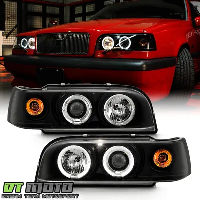 Blk 1993-1997 Volvo 850 LED Dual Halo Projector Headlights Headlamps Left+Right • $226.99