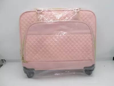 Rolling Briefcase  Women's  17.3   Rolling Laptop  Computer Bag W/Wheels  Pink • $53.95