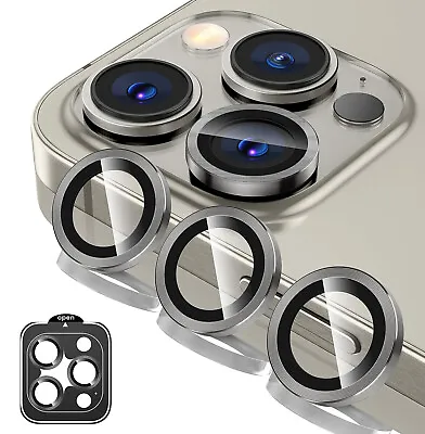 For IPhone 15 Pro Max 15 Plus 15 Metal Ring Tempered Glass Camera Lens Protector • $3.99