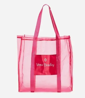 Vera Bradley XL Mesh Shopper Tote Foundation Rose Pink 21  X 21  X 13  NWOT • $13.78