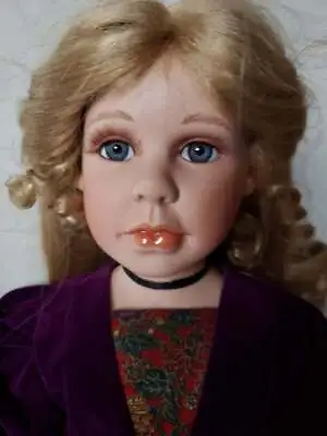 Morgan Brittany Artist Doll Blonde Ringlets Eyelashes Rare Item 19  Porcelain • $49.95