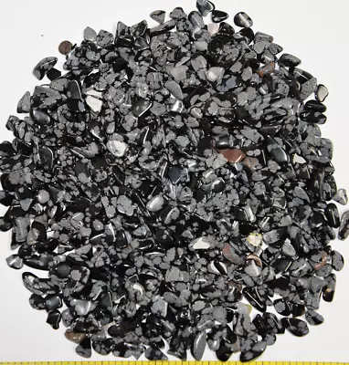 OBSIDIAN SNOWFLAKE XX-Small (6-10mm) Polished Volcanic Glass.  1/2 Lb Bulk • $6.80