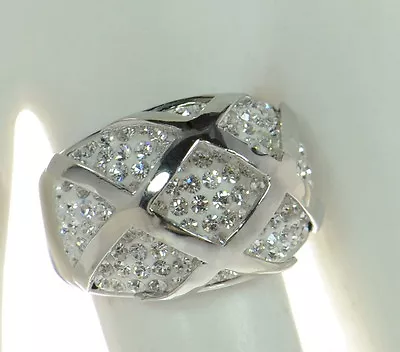 Steel By Design Crystal Dome Ring SZ- 8 • $11.95