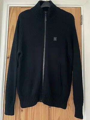 Musto Cardigan Full Zip Knit Top Navy Blue - Size Large - Excellent - Sailing • £32.99