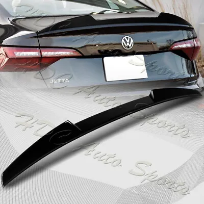 $74.99 • Buy For 2019-2022 Volkswagen VW Jetta W-Power Pearl Black V-Style Trunk Spoiler Wing