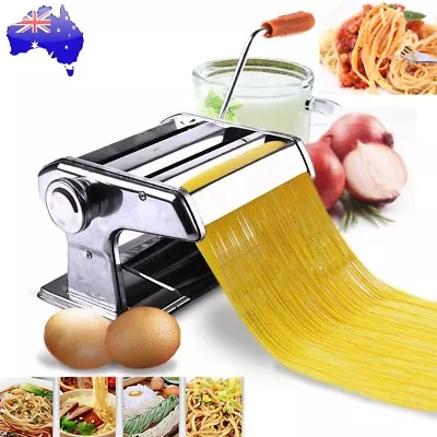 Pasta Noodle Maker Machine Cutter Fresh Spaghetti Roller 6 Thickness Settings AU • $26.99