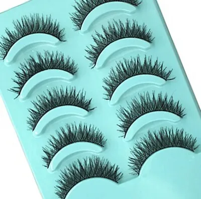 5 Pairs False Eyelashes Long Thick Natural Fake Eye Lashes Set Mink Makeup UK • £3.70