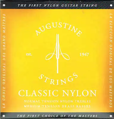 Augustine Classic Gold Normal Trebles Medium Basses Guitar Strings - Set Of 6 .. • $10.99