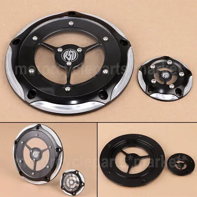 $43.98 • Buy RSD Black Clarity 5 Hole Derby Cover For Harley Big Twin 99-14 Softail 99-later