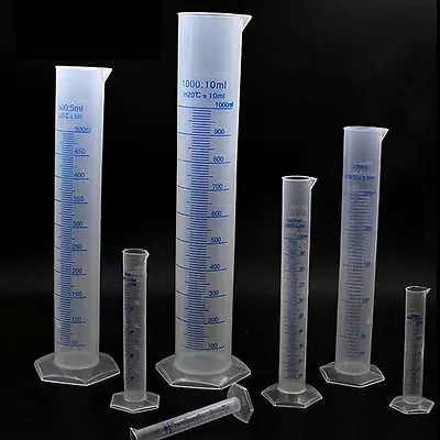 Plastic Measuring Cylinder Laboratory Test Graduated Trial Liquid Tube( • £3.29