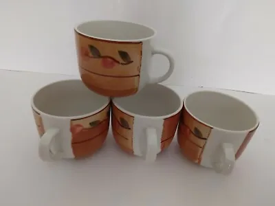 Vintage Peasant Art Pottery  Hand Painted Set Of 4Cups  • $15
