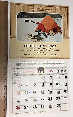 1964 Sportsman's Calendar Cookie's Sport Shop Valley Forge PA Vtg Fishing Campi • $12.99