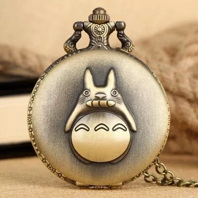 Steampunk One Piece/Totoro Design Men Women Quartz Pocket Watch Necklace Pendant • $4.59