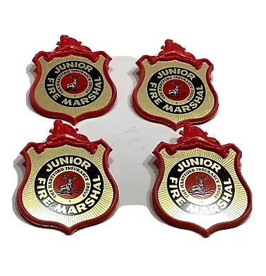 Lot Of 4 Vintage Hartford Insurance Junior Fire Marshal Red Badge Pin 1965  • $33.72