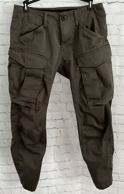 G-Star Raw OLIVE GREEN STRAIGHT TAPERED CARGO PANTS MEN'S 30x30 • $49