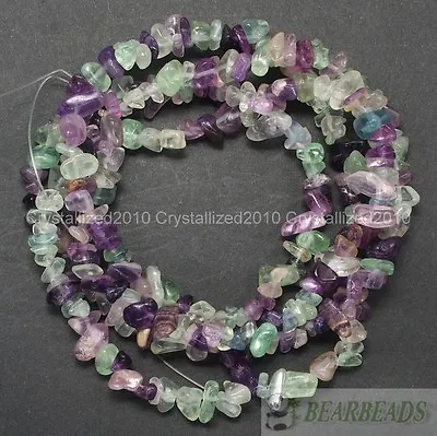 Natural Fluorite Gemstones 5-8mm Chip Beads Spacer Loose 35'' Bracelet Necklace • £4.04