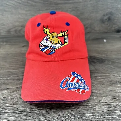 Rochester Americans Amerks Moose Cap Hat Adjustable Youth OSFM AHL Hockey Red • $34.95