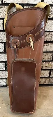 Bear Archery Leather Hunting Back Arrow Quiver W Zipper Pouch Q100 Vintage 1950s • $149.99