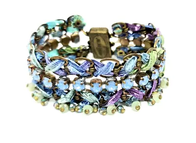 Charming Michal Negrin Multicolor  Crystal Metal  Magnet  Bracelet. • $125.99