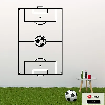 Football Pitch Wall Art Sticker Kids Bedroom Soccer Theme Decal Sports Mural • £34.99