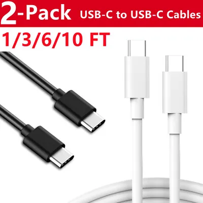 2 Pack USB-C To USB-C Fast Charging Cable Type C Quick Charging Cord Data SYNC • $2.99