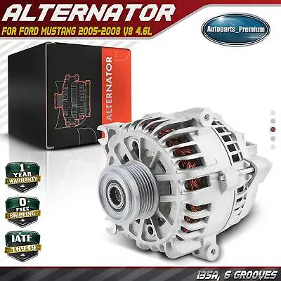 Alternator For Ford Mustang 2005 2006-2008 V8 4.6L 135A 12V CW 6-Groove Pulley • $119.89