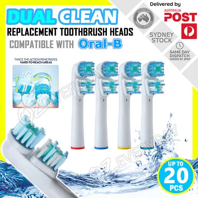 $5.99 • Buy DUAL CLEAN Oral-B Compatible Electric Toothbrush Replacement Brush Heads 4-20pcs