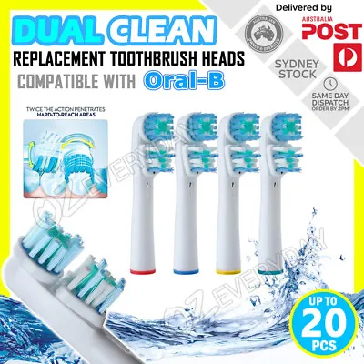 DUAL CLEAN Oral-B Compatible Electric Toothbrush Replacement Brush Heads 4-20pcs • $6.39