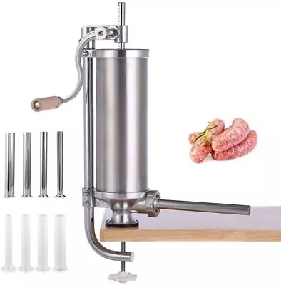 $97.89 • Buy 8 Tubes Manual Sausage Fill Meat Stuffer Stainless Steel Sausage Filling Machine