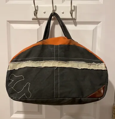 True Religion Faded Black & Orange Overnight Carry On Bag Travel Duffle Bag • $35