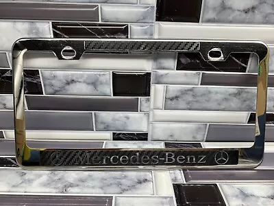 Mercedes Benz Car License Plate Silver Chrome Frame • $9.99