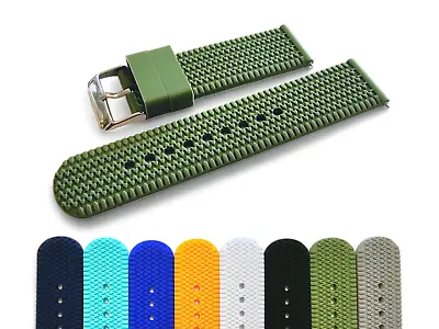 Silicone Rubber Watch Strap Band Tyre Quick Release Soft 18mm 20mm 22mm 24mm UK • £6.95
