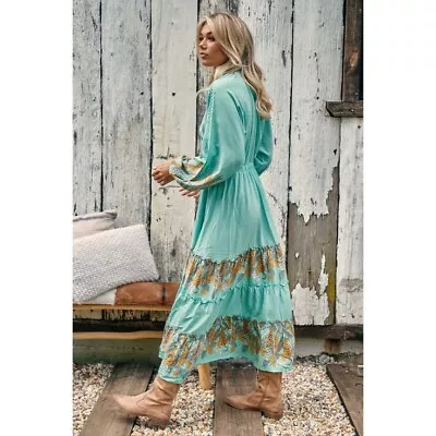 🌱 JAASE  Mint Madagascar  Maya Maxi Dress V-neck  🌼Brand New 🌱XL / 16 • $45