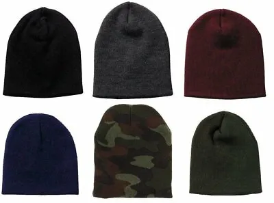 Acrylic Beanie Skull Cap Deluxe Solid Military Warm Winter Ski Hat • $8.99