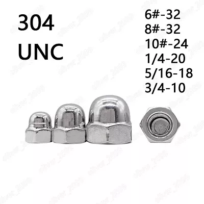 304 Stainless Steel Hex Cap Nuts Hex Acorn Nuts 6# 8# 10# 1/4 5/16 3/8 1/2 3/4 • $13.56