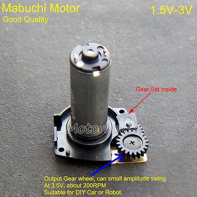 DC 1.5V 3V 160RPM Mabuchi Gear Motor Gearbox Reduction Gear Wheel Car Robot DIY • $1.98