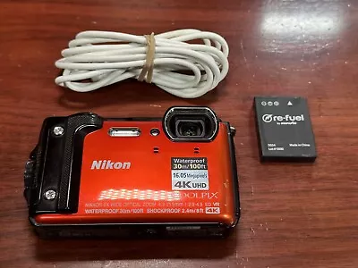 Nikon Coolpix W300 Waterproof 4K Recording 16.0MP Digital Camera - Orange • $275