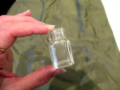 Antique Clear Glass Square Bottle Miniature • $8