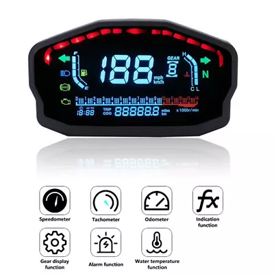 Motorcycle Digital Dash Digital Panel Universal LED LCD Speedometer Odometer Kit • $43.60