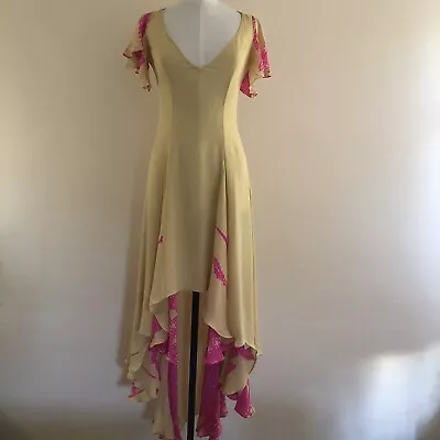 Matthew Williamson Dress Main Line Yellow Pink Indian Goddess Authentic Eu40 Uk8 • £109.99