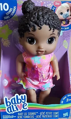 New Baby Alive Baby Lil Sounds: Interactive Black Hair Baby Doll  • $32