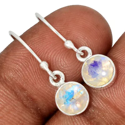 Natural Rainbow Moonstone - India 925 Sterling Silver Earrings Jewelry CE27057 • $16.99