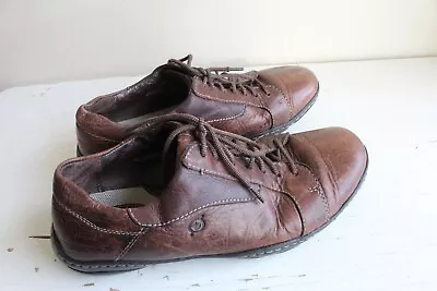 Born Mens Size 9.5 Euro 43 Brown Leather Tie Up Oxford Shoes Retro Trainers • $18